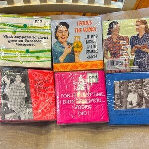 Cute Colorful Cocktail Napkins Set New, Never Opened Set of 6